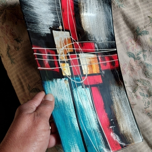 Bowed Art Deco Abstract Art Glass - Picture 2 of 4